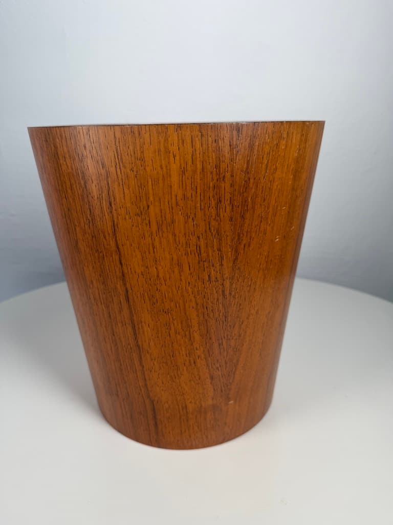 Wastepaper basket, brown teak, by M. Åberg, Servex, Sweden, 1960s. - 367183