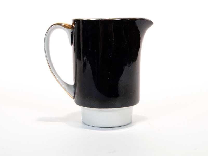 Mlecznik London, porcelana czarna biała, złocenie, proj. W. Potacki, Ćmielów, Polska, lata 60. - 367215