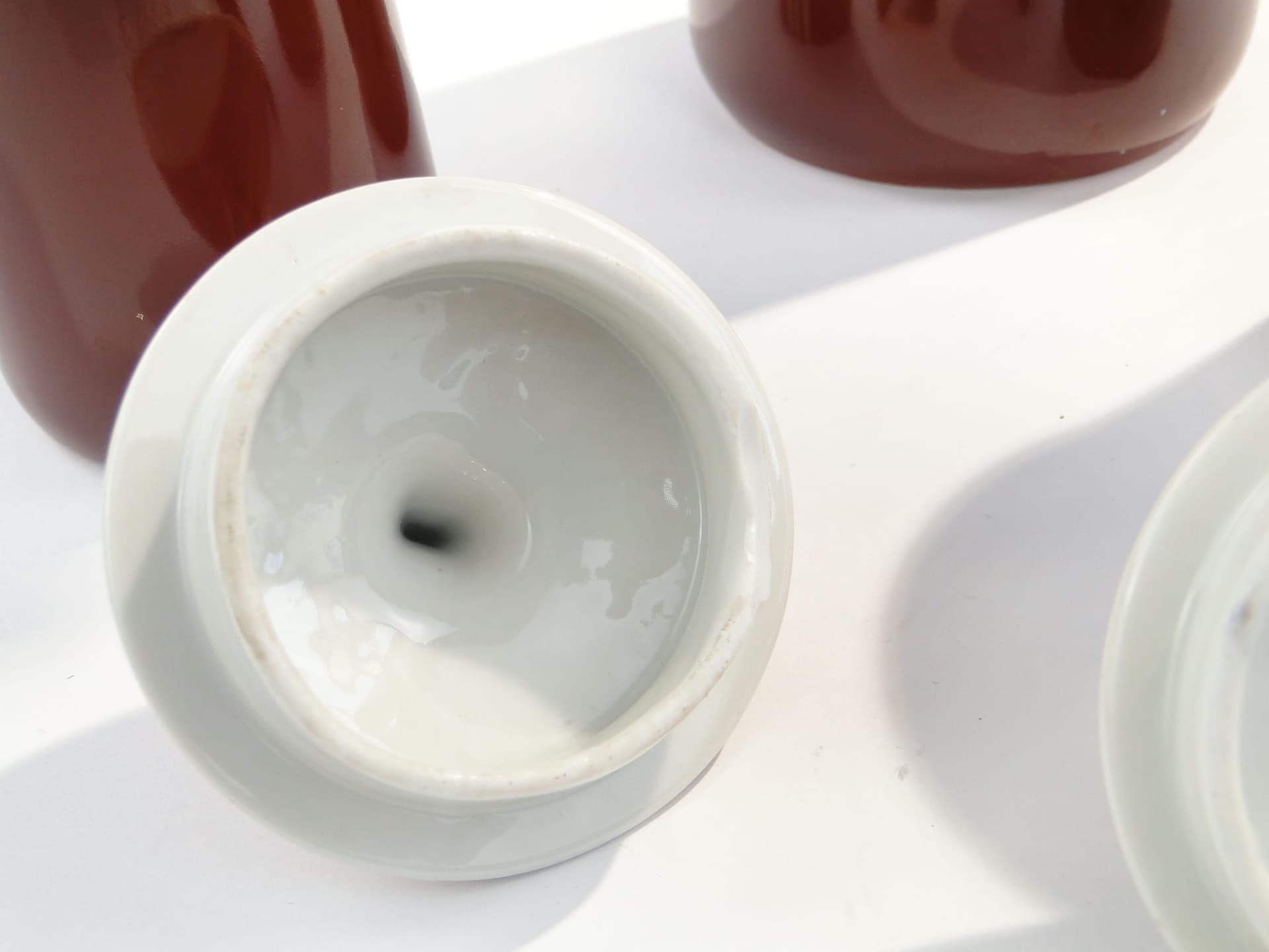 Zestaw kawowy Krokus, czerwony biały złoty, porcelana, proj. W. Potacki, Ćmielów, Polska, lata 60. - 367221