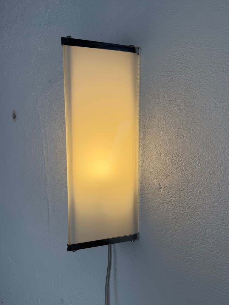 Wall sconce geometric, white, metal, Denmark, 1960s - 367353