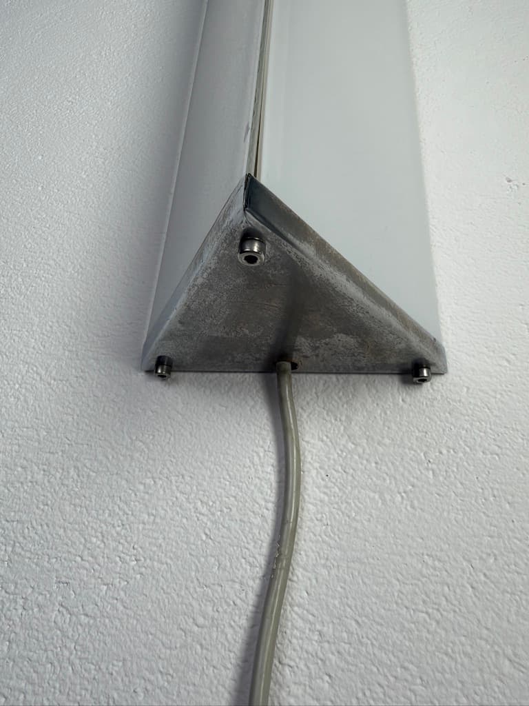 Wall sconce geometric, white, metal, Denmark, 1960s - 367345