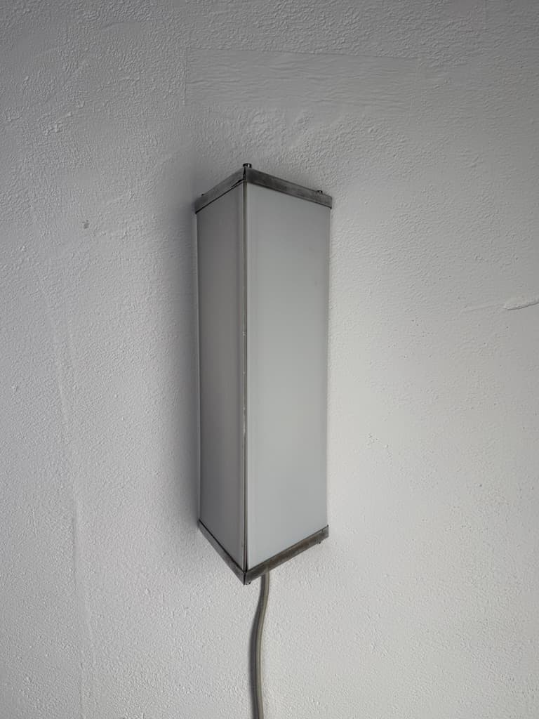 Wall sconce geometric, white, metal, Denmark, 1960s - 367342