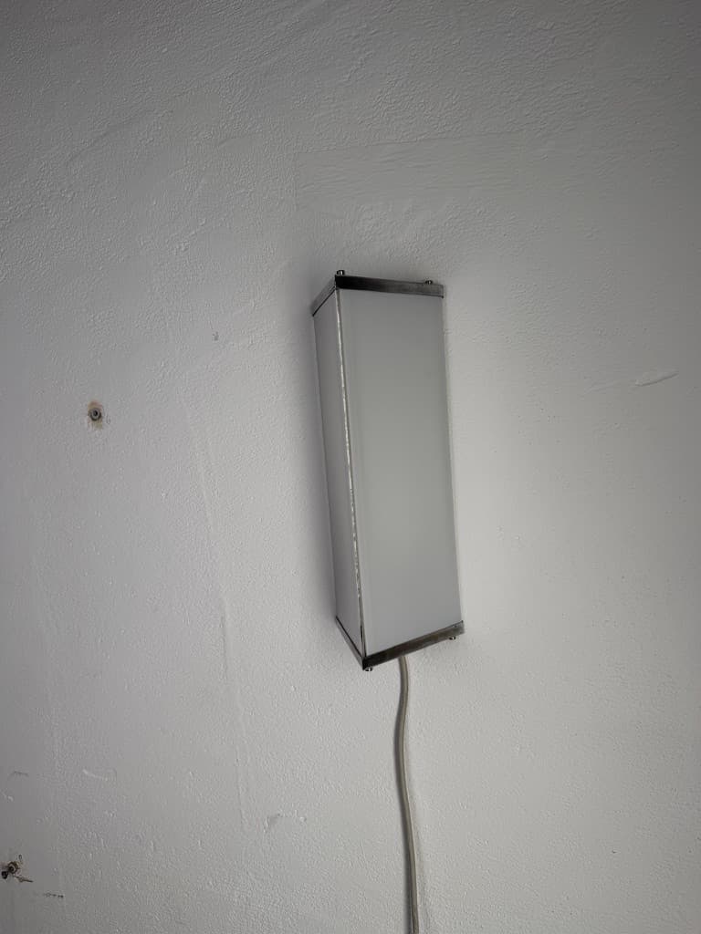 Wall sconce geometric, white, metal, Denmark, 1960s - 367347
