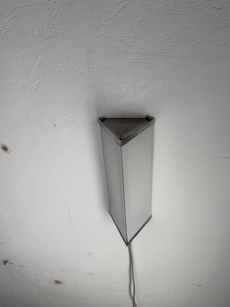 Wall sconce geometric, white, metal, Denmark, 1960s - 367346