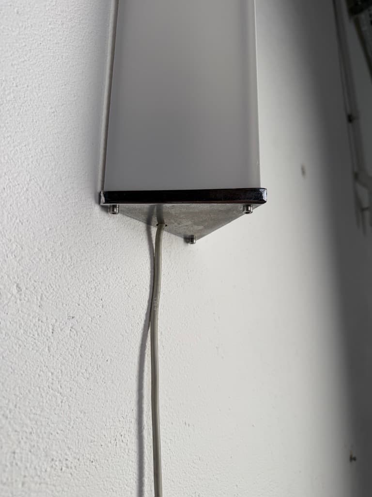 Wall sconce geometric, white, metal, Denmark, 1960s - 367343