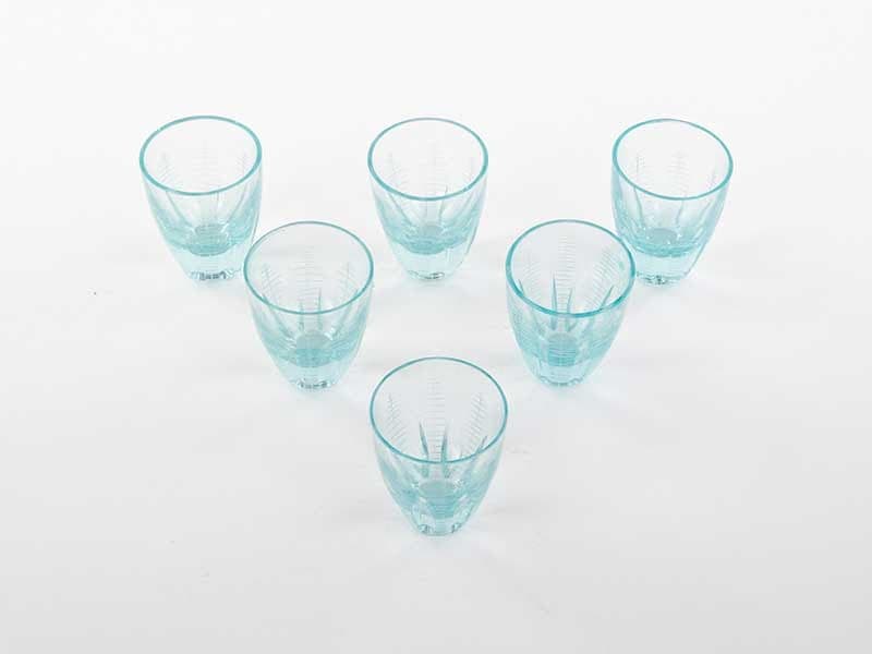 Set of glasses Beryl, clear blue-green crystal, by I. Pastrankowa, Moser, Czechia, 1950s - 367449