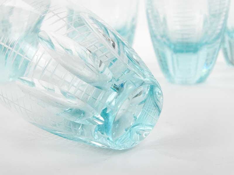 Set of glasses Beryl, clear blue-green crystal, by I. Pastrankowa, Moser, Czechia, 1950s - 367445