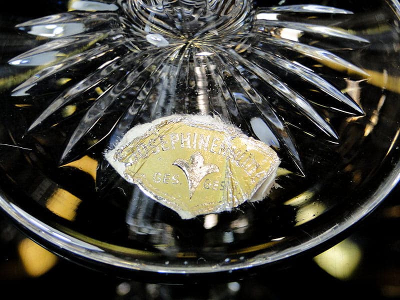 Set of Ernestine wine glasses, clear crystal, gilt, Józefina Glassworks, Poland, 1920s - 367510