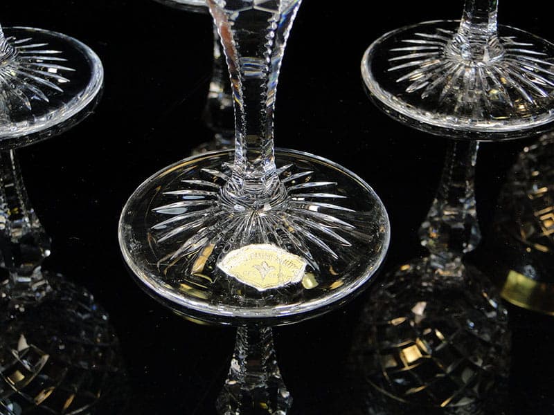 Set of Ernestine wine glasses, clear crystal, gilt, Józefina Glassworks, Poland, 1920s - 367518