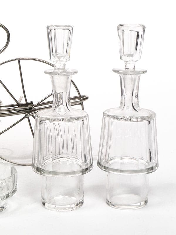 Table Cabaret Set Bicycle, silver metal, clear crystal, Austria, 19th century - 367616