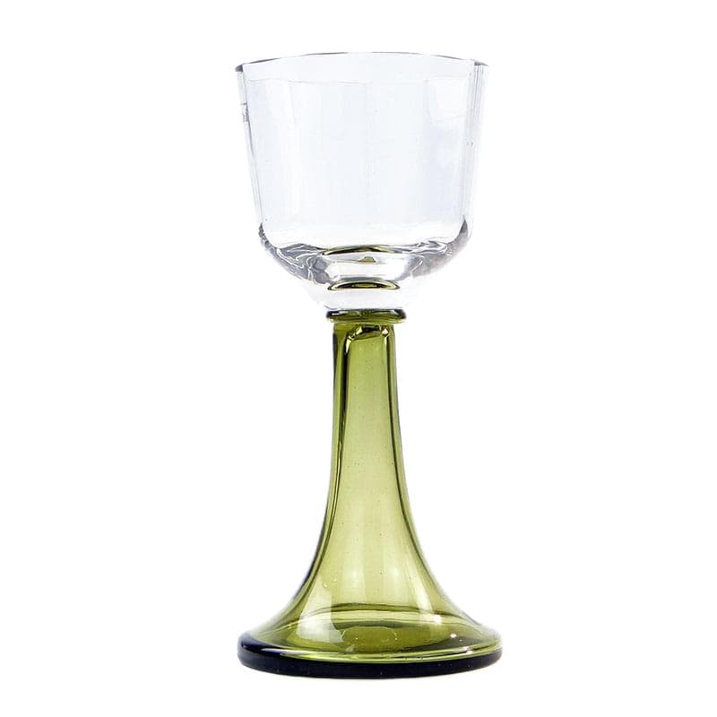 Wine Goblet Remer, clear green glass, Theresienthal, Germany, 19th century