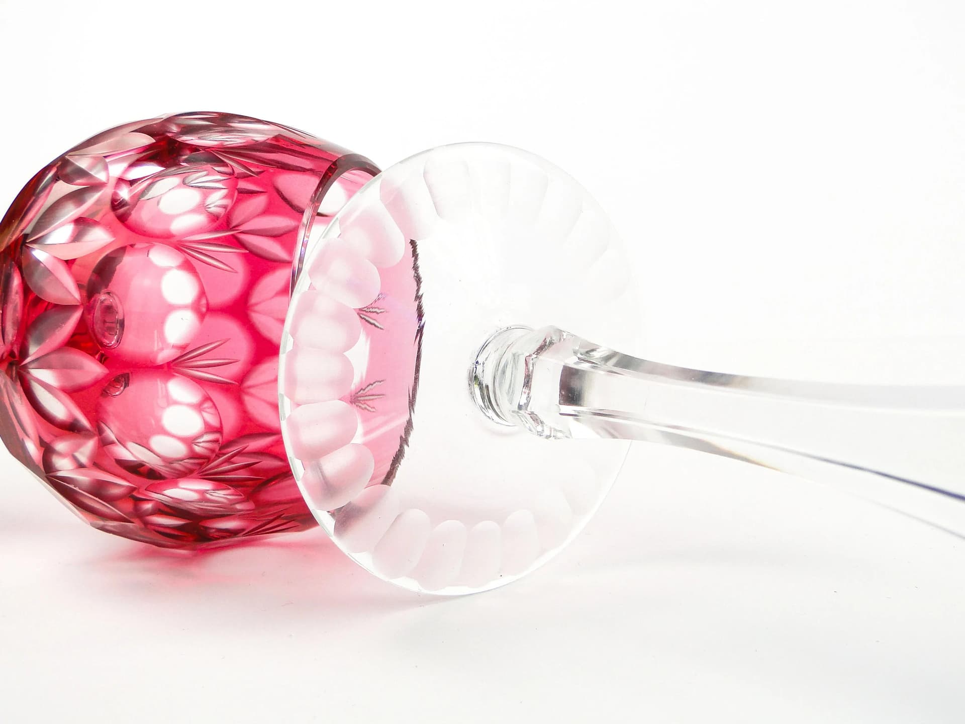 Kobaltowy kielich kryształowy, art déco, Austria, lata 30. - 26809