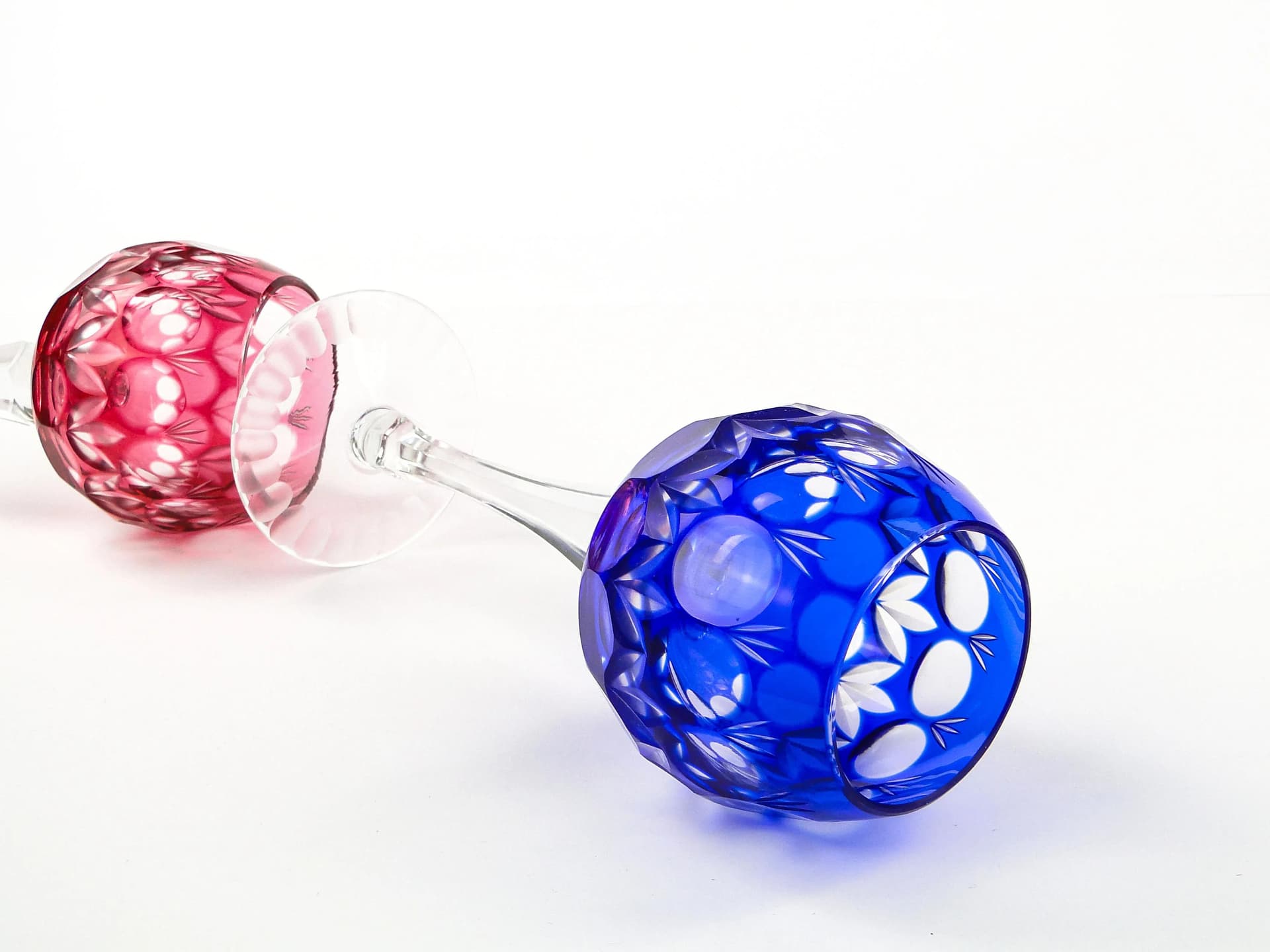 Kobaltowy kielich kryształowy, art déco, Austria, lata 30. - 26808