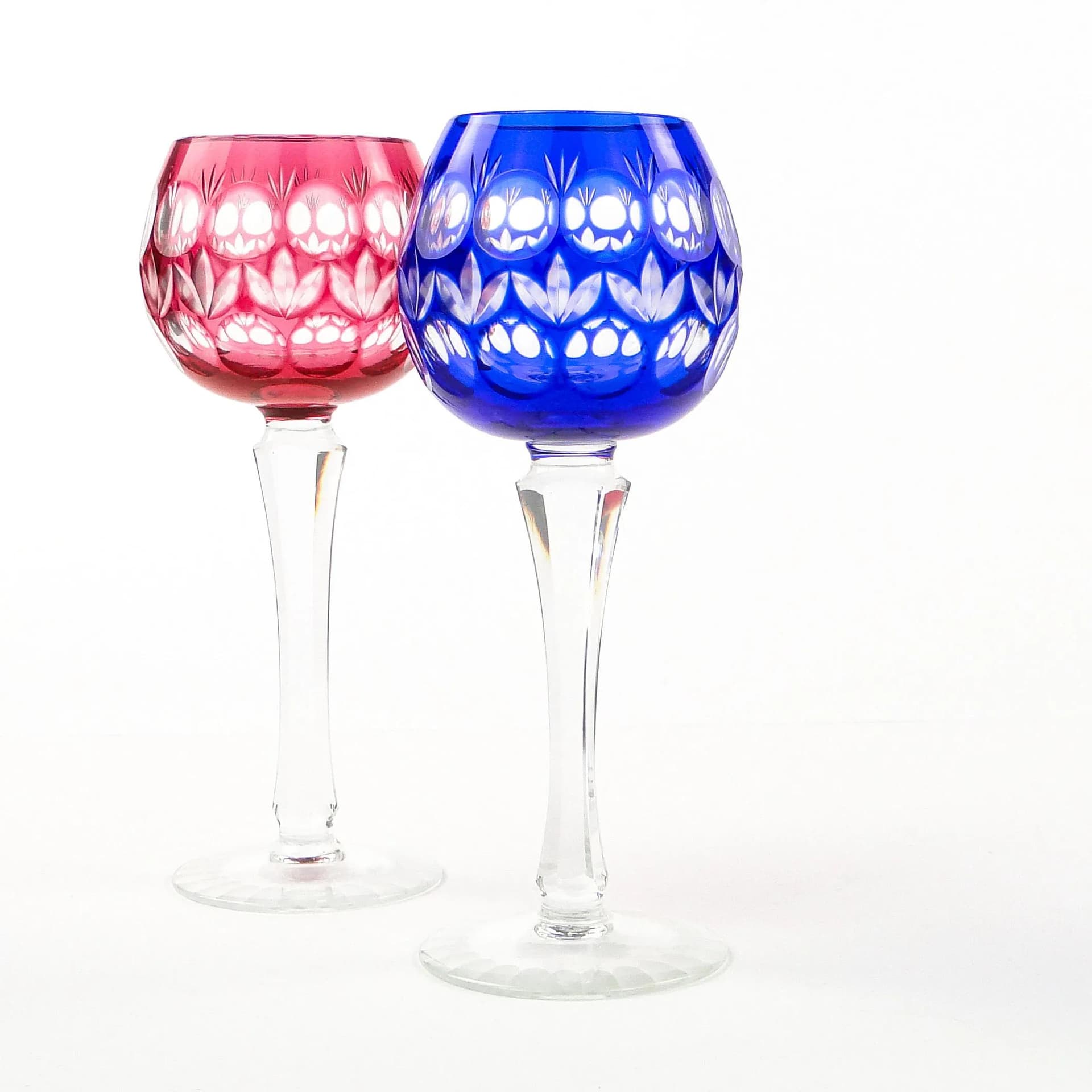 Kobaltowy kielich kryształowy, art déco, Austria, lata 30. - 26805