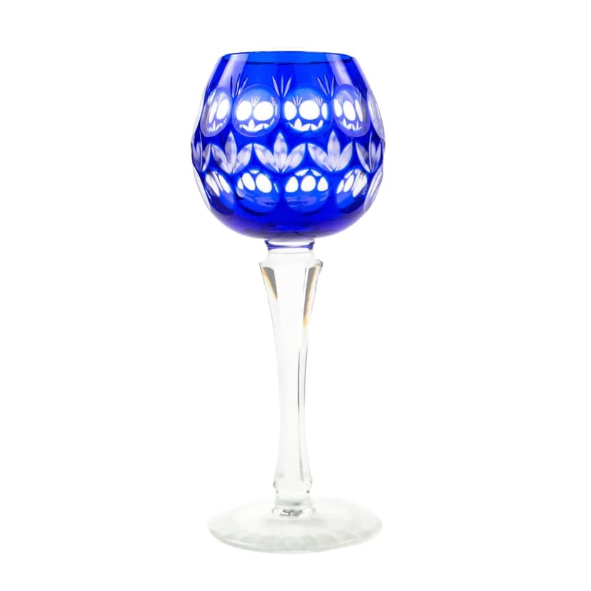 Cobalt Blue Crystal Goblet, Art Deco, Austria, 1930s