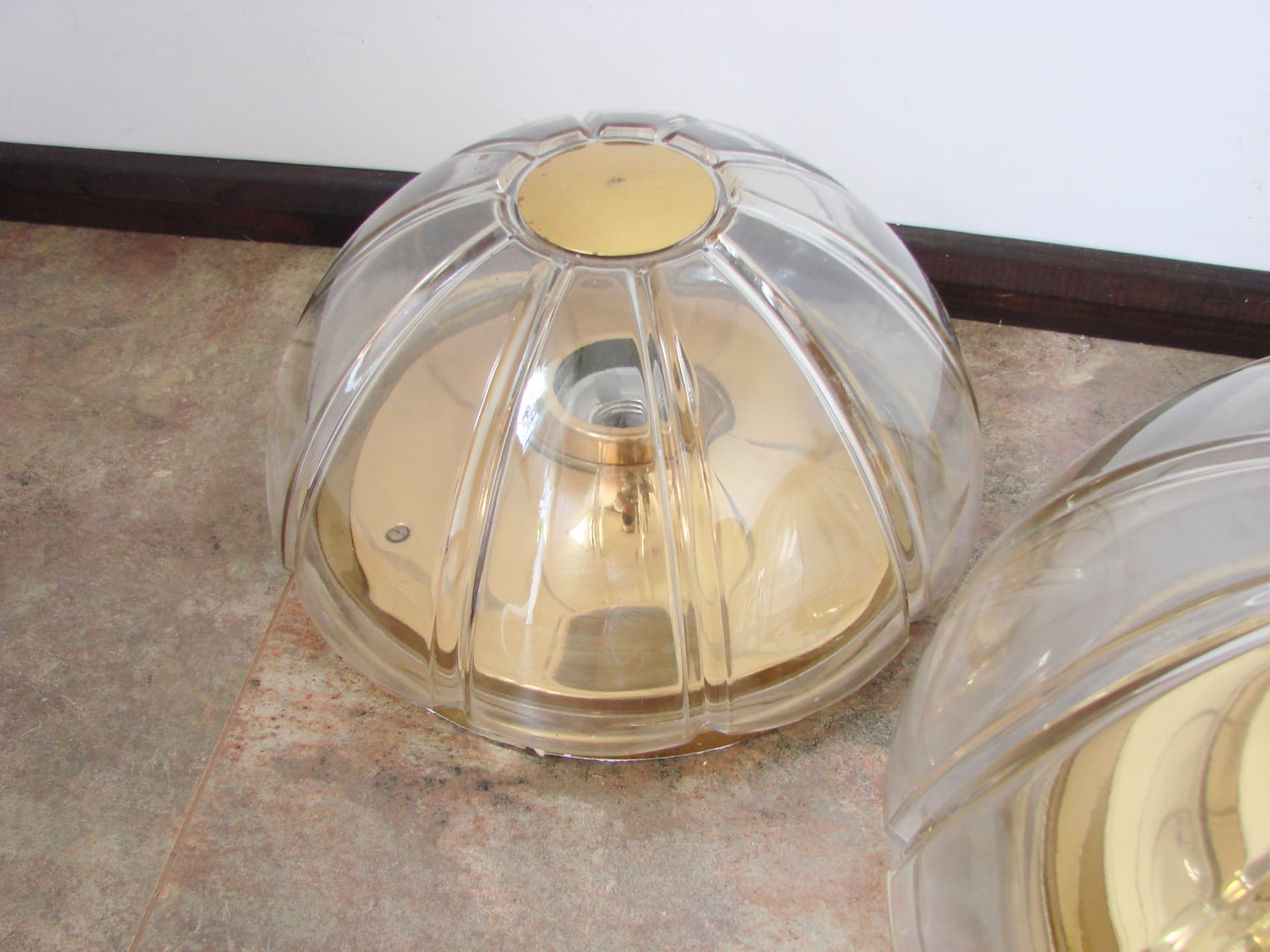 Lamp set, Limburg, transparent glass, gold metal, Limburg / Glashütte Limburg, Germany, 1970s. - 367829