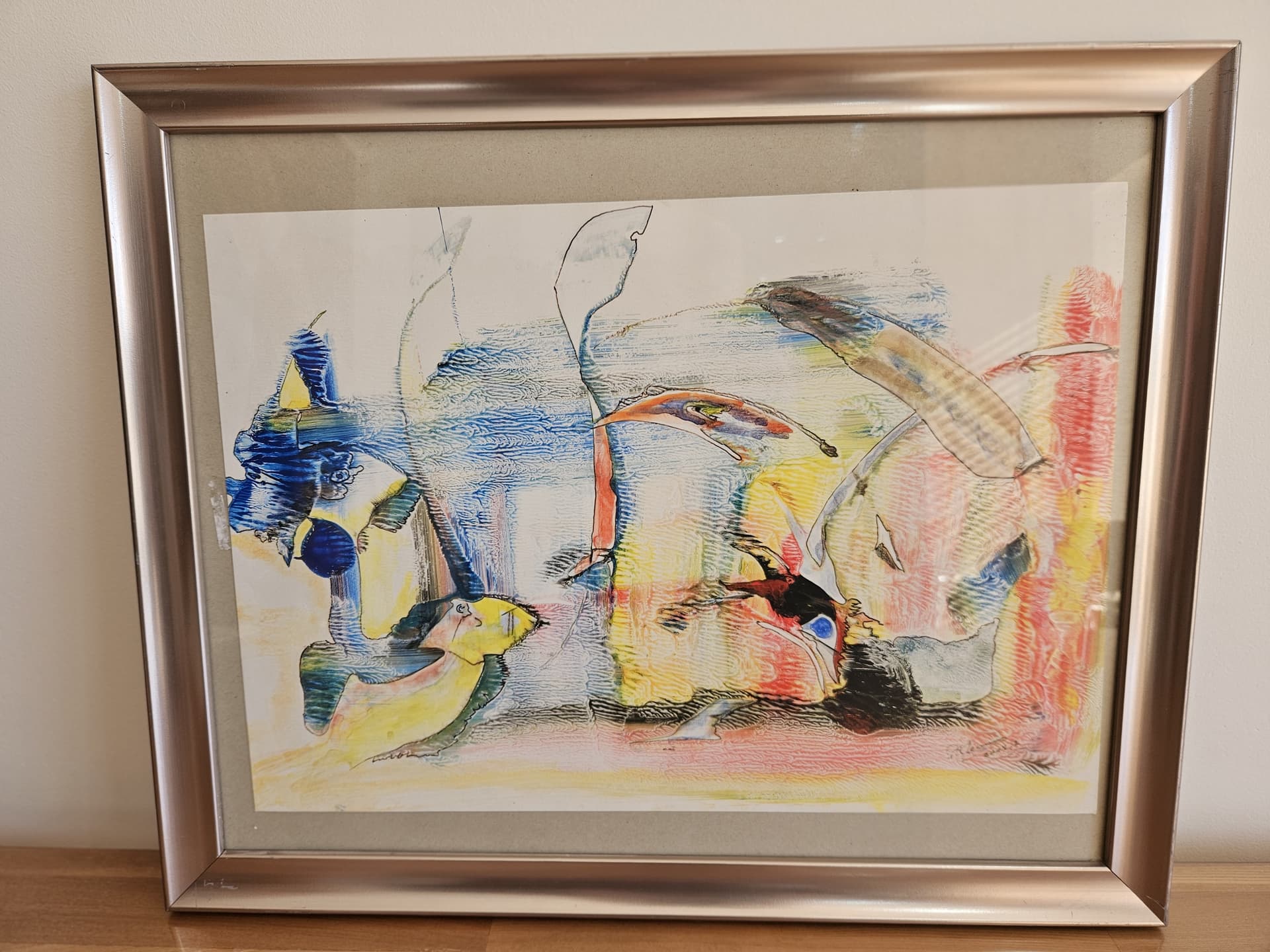 Obraz abstrakcyjny, technika mieszana, papier, 55x46,5 cm - 367854