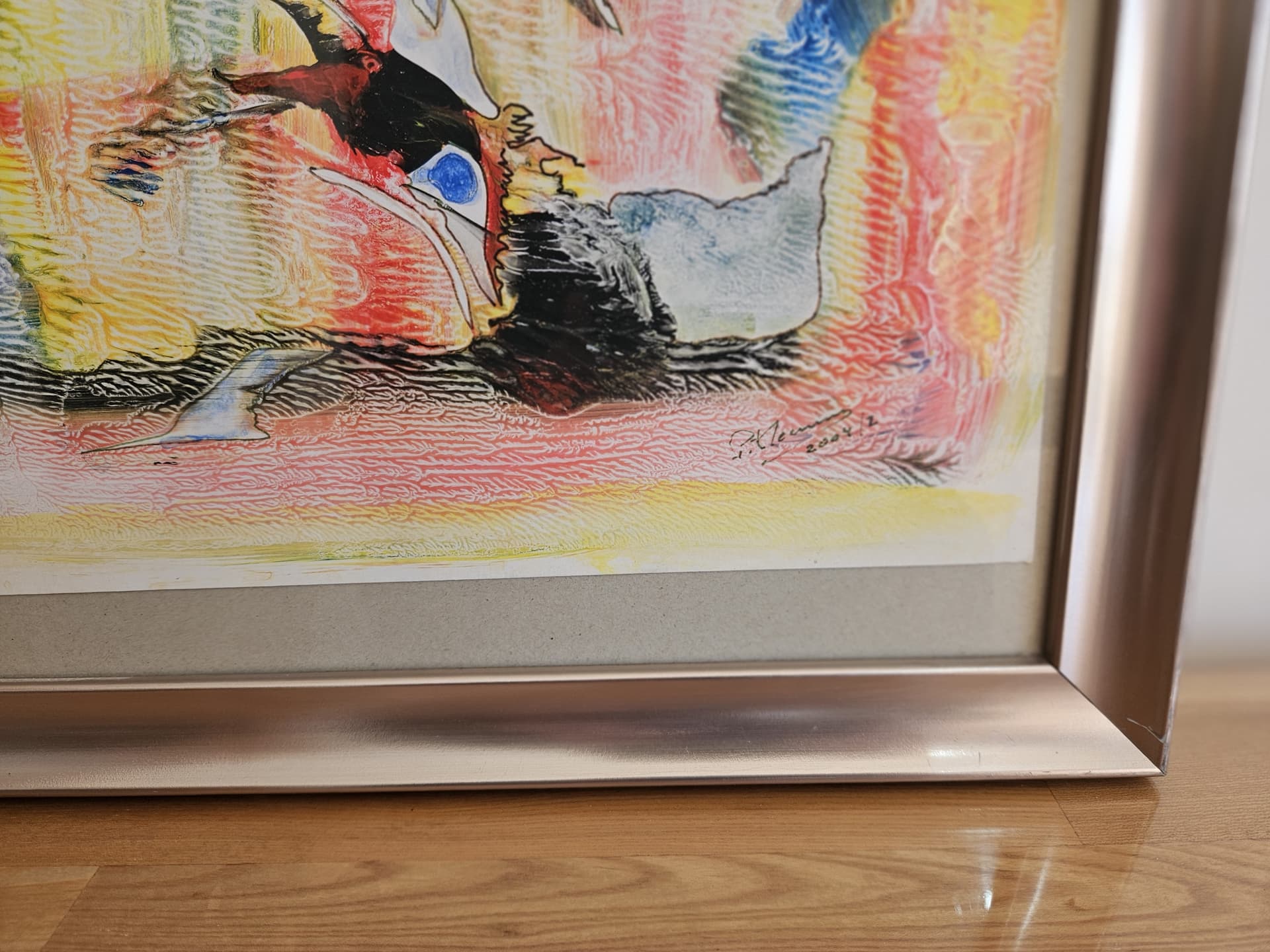Obraz abstrakcyjny, technika mieszana, papier, 55x46,5 cm - 367850