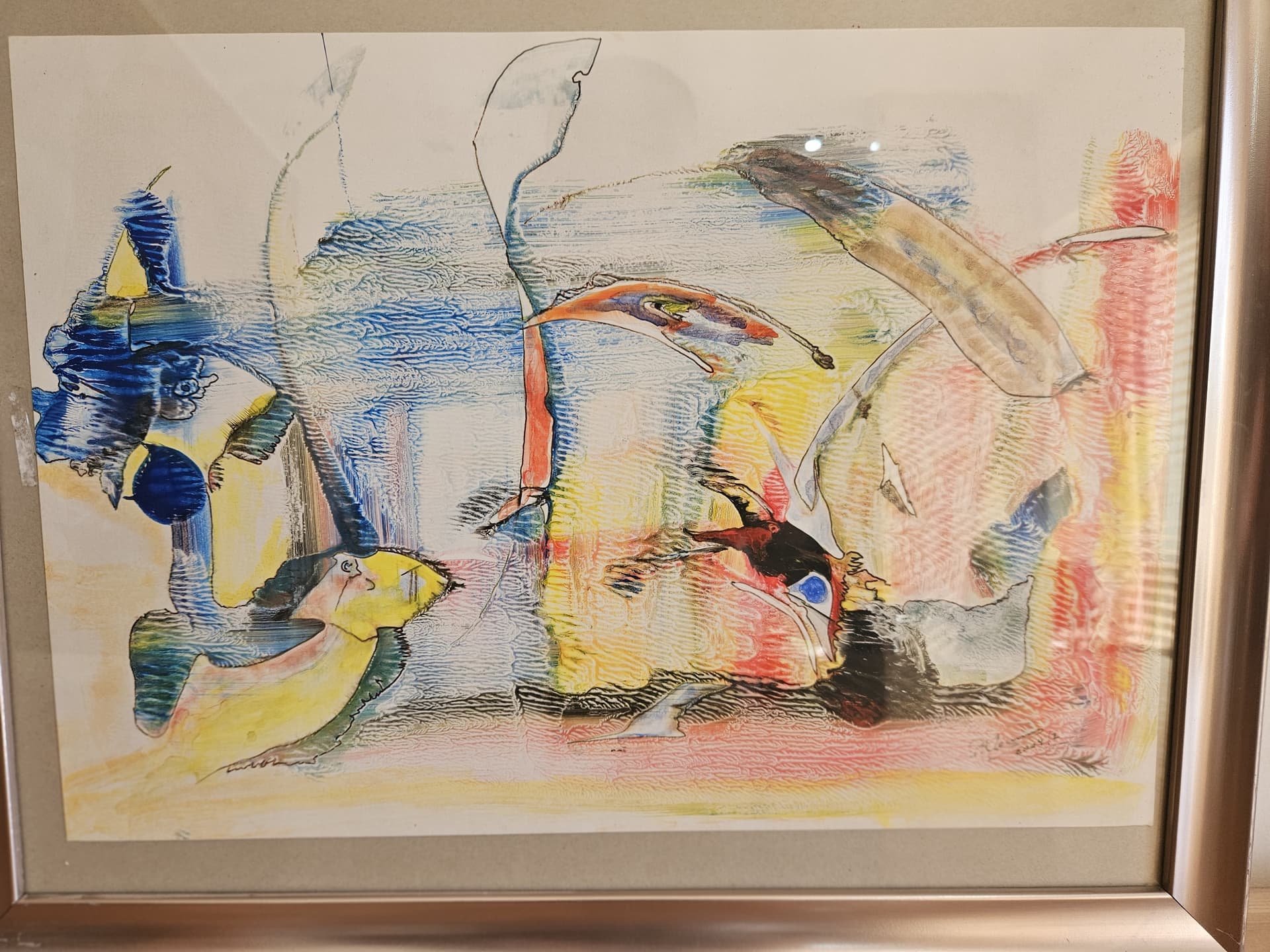 Obraz abstrakcyjny, technika mieszana, papier, 55x46,5 cm - 367857