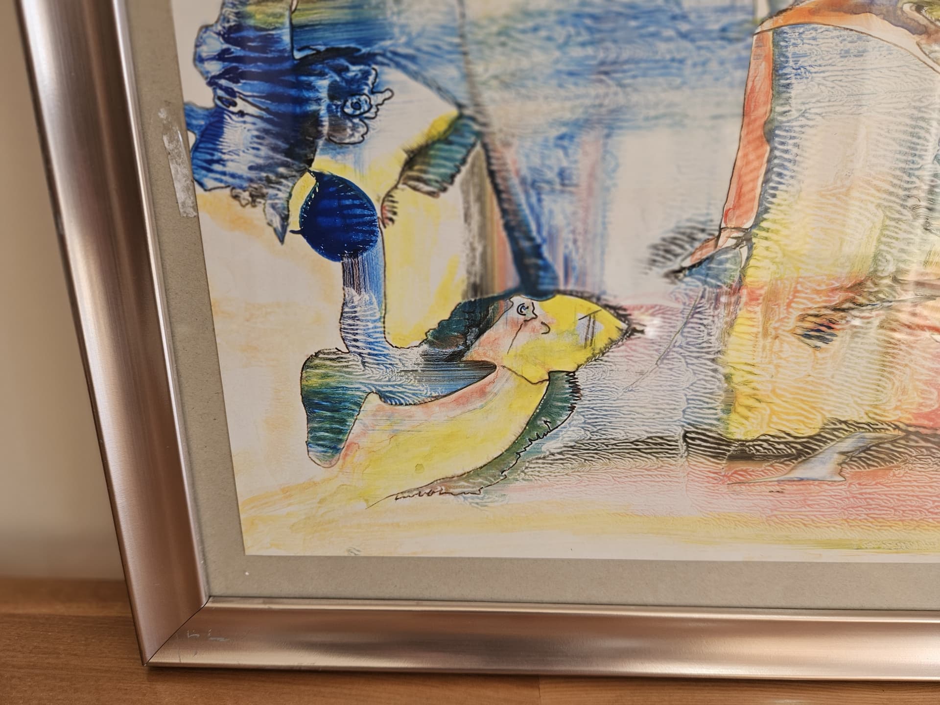Obraz abstrakcyjny, technika mieszana, papier, 55x46,5 cm - 367852