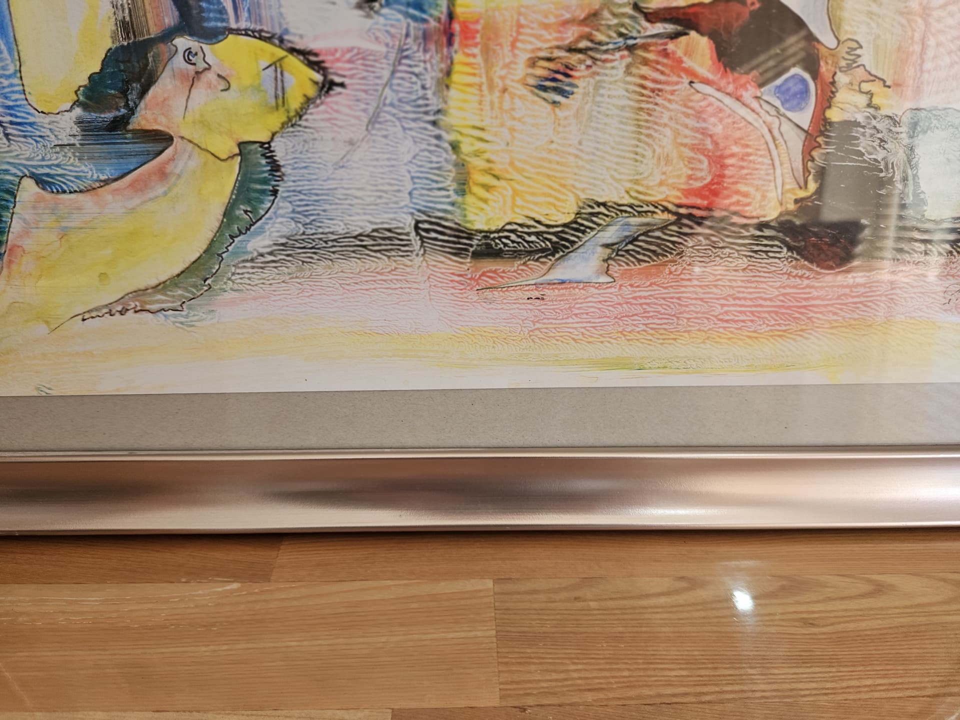 Obraz abstrakcyjny, technika mieszana, papier, 55x46,5 cm - 367851