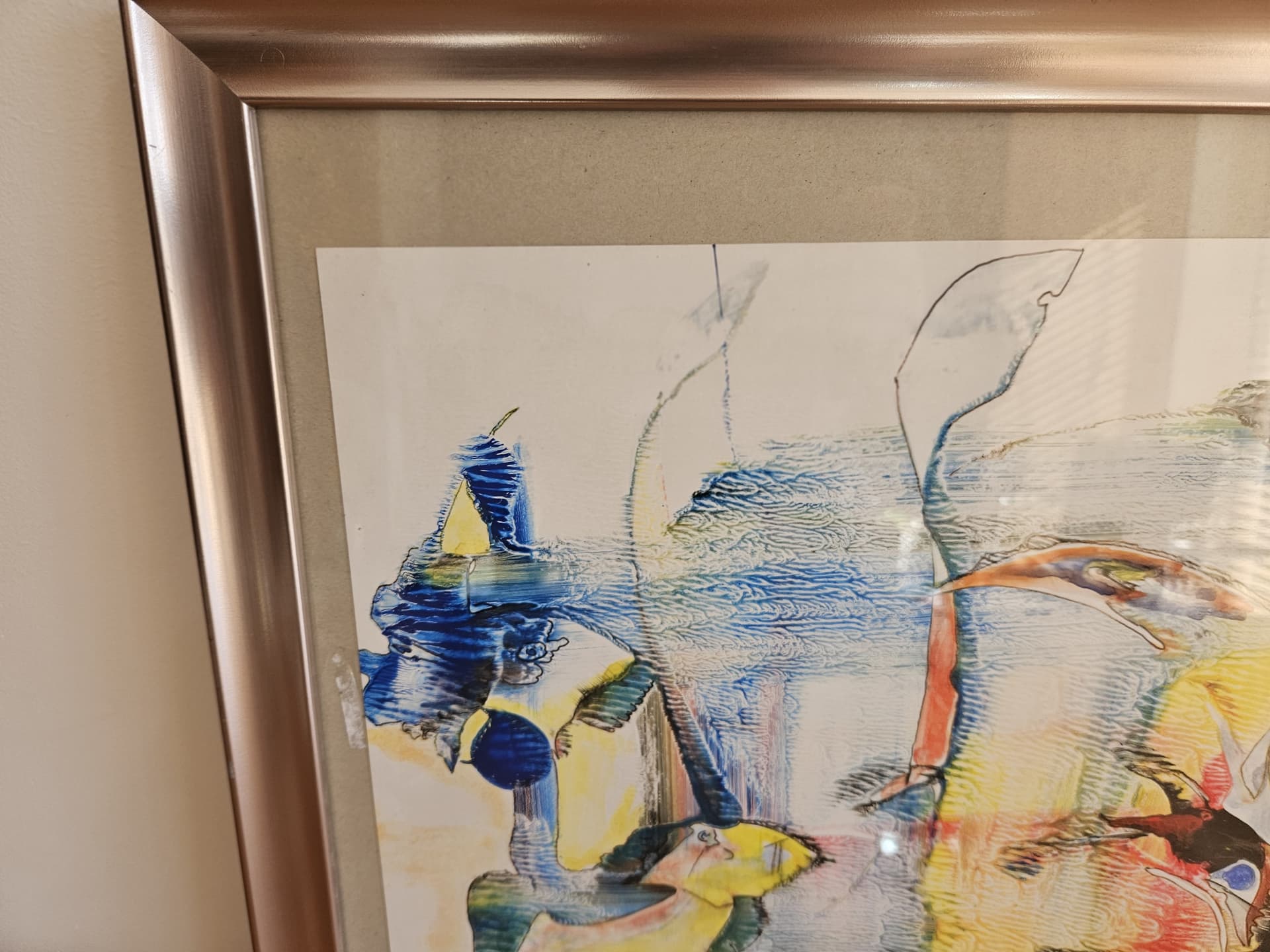 Obraz abstrakcyjny, technika mieszana, papier, 55x46,5 cm - 367855