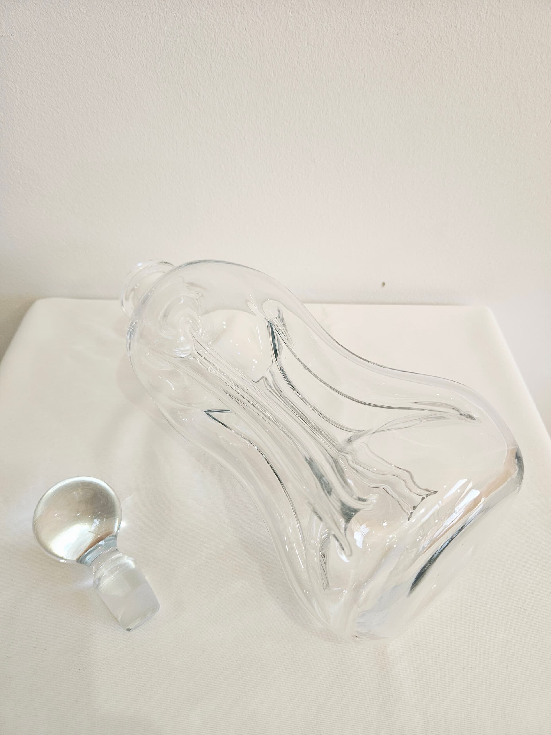 Decanter Kluk Kluk, clear glass, by J. E. Bang, Holmegaard, Denmark, 1950s. - 367867