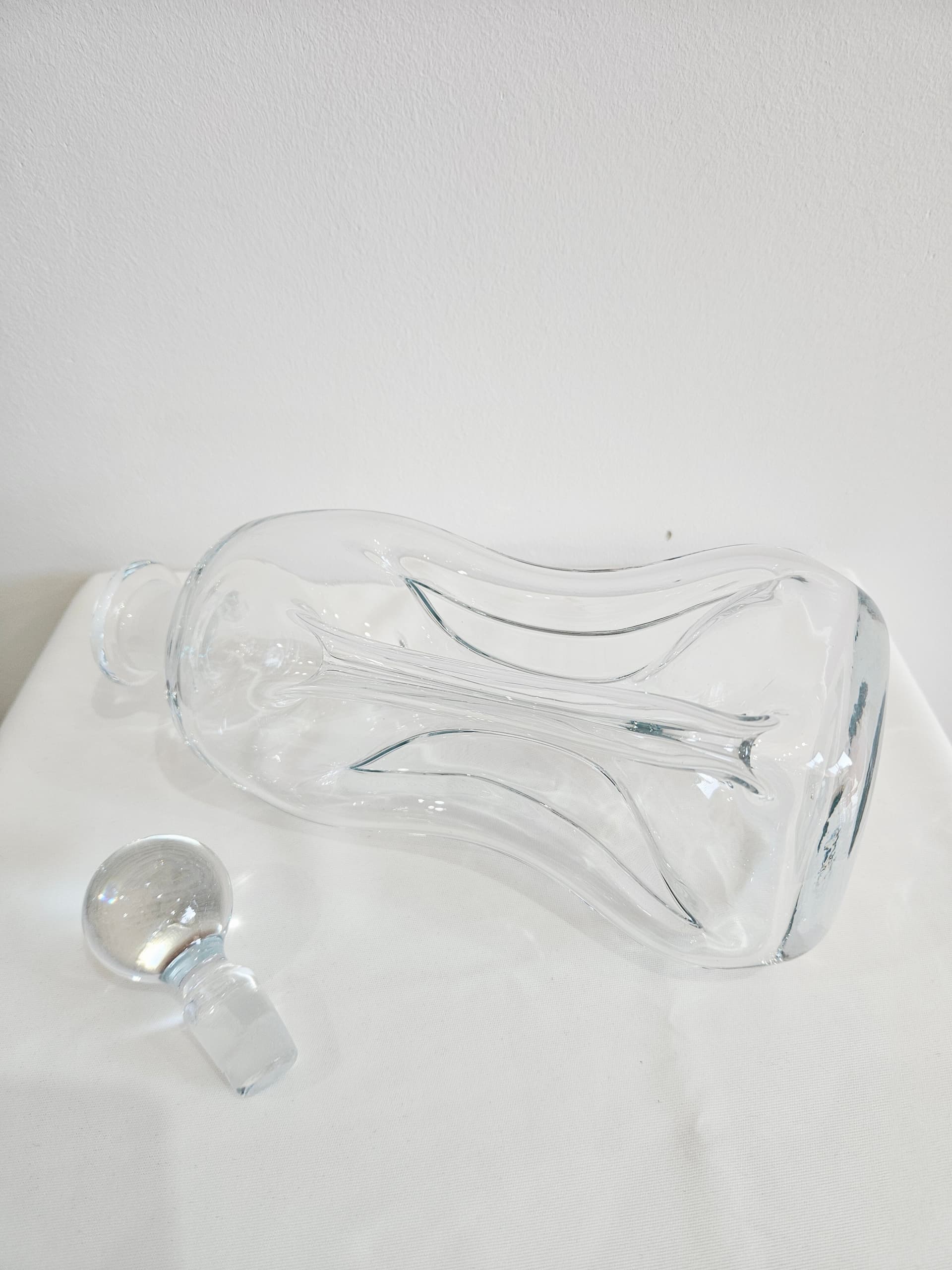 Decanter Kluk Kluk, clear glass, by J. E. Bang, Holmegaard, Denmark, 1950s. - 367866