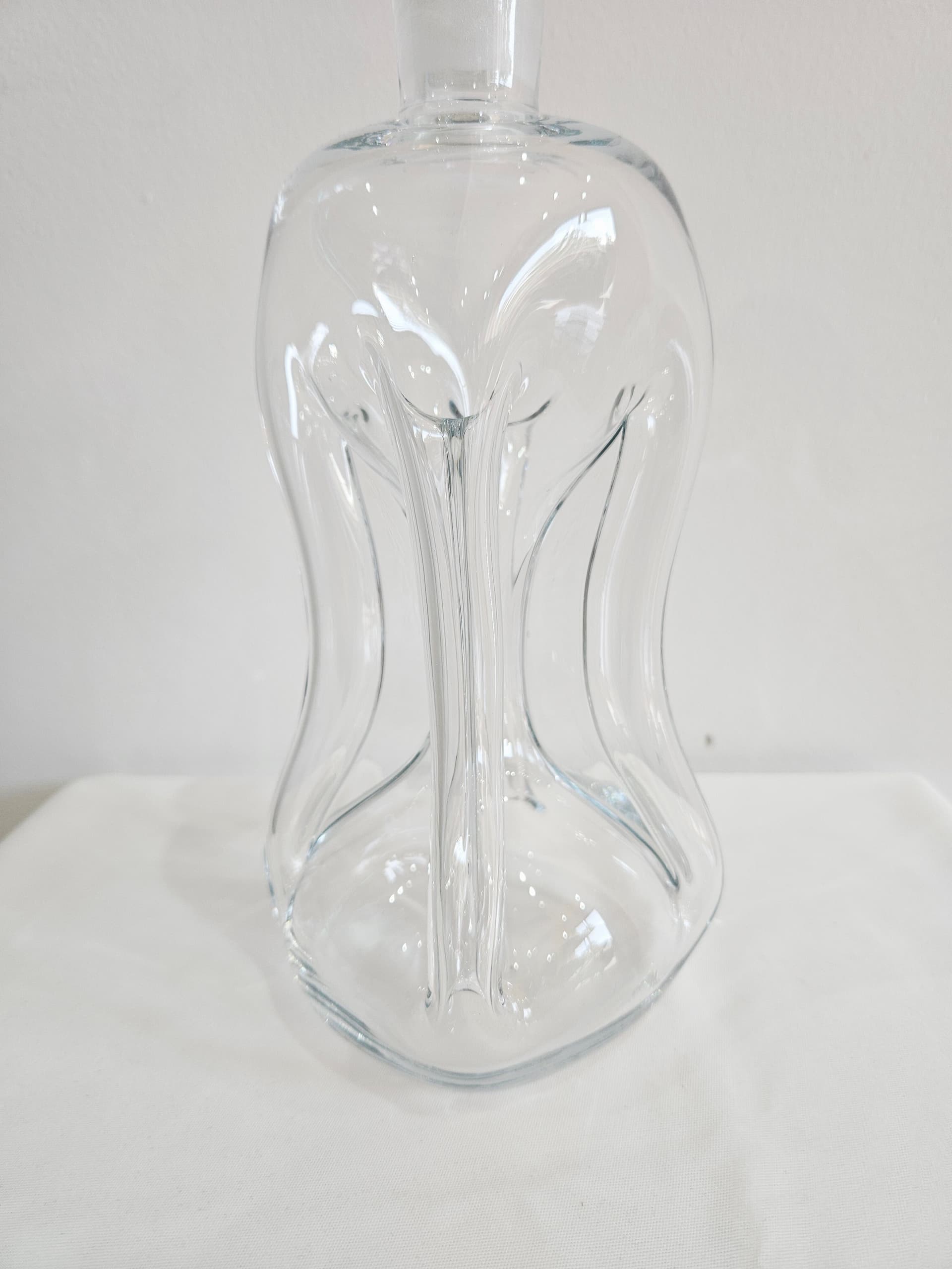Decanter Kluk Kluk, clear glass, by J. E. Bang, Holmegaard, Denmark, 1950s. - 367862