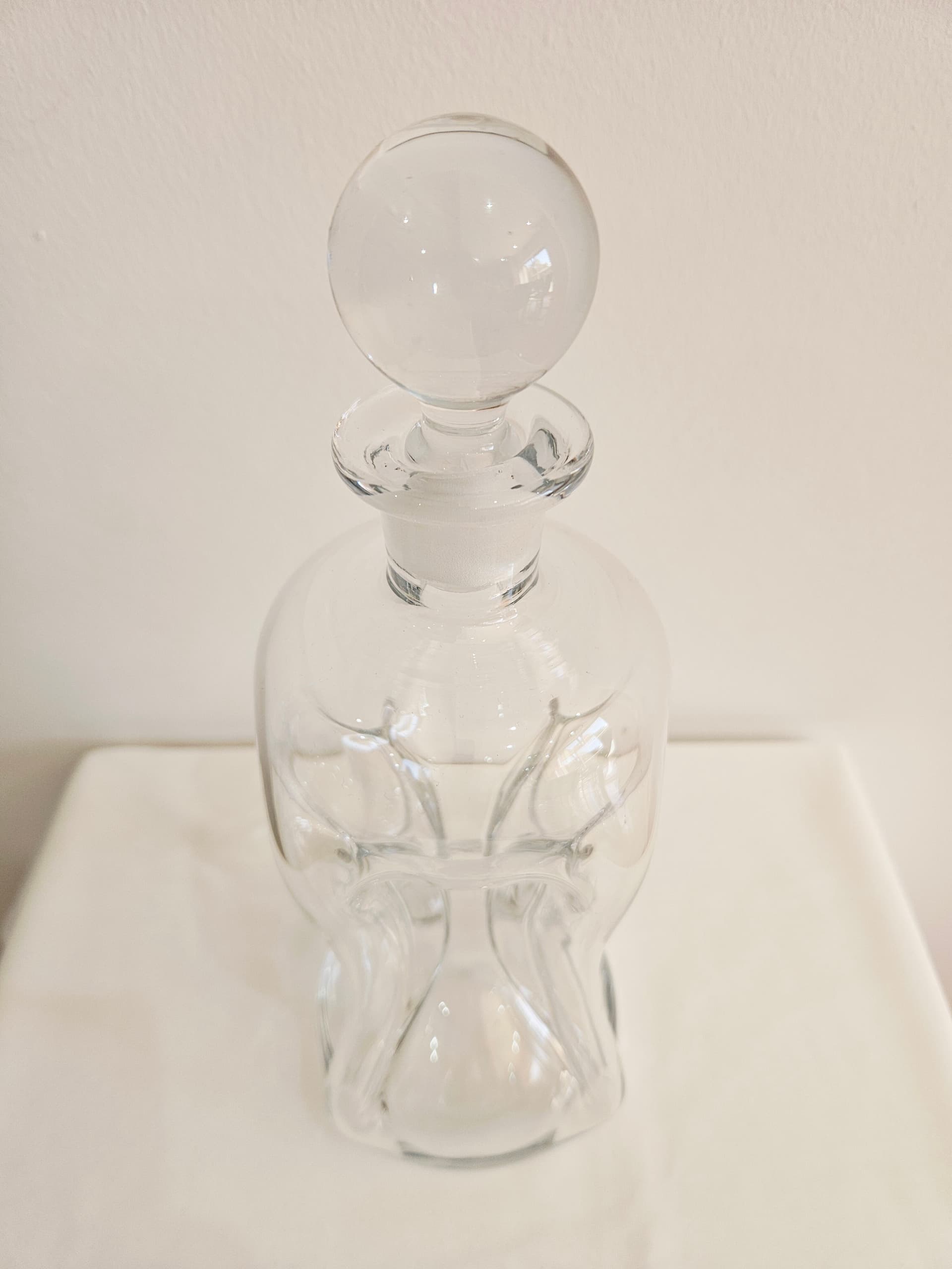 Decanter Kluk Kluk, clear glass, by J. E. Bang, Holmegaard, Denmark, 1950s. - 367864