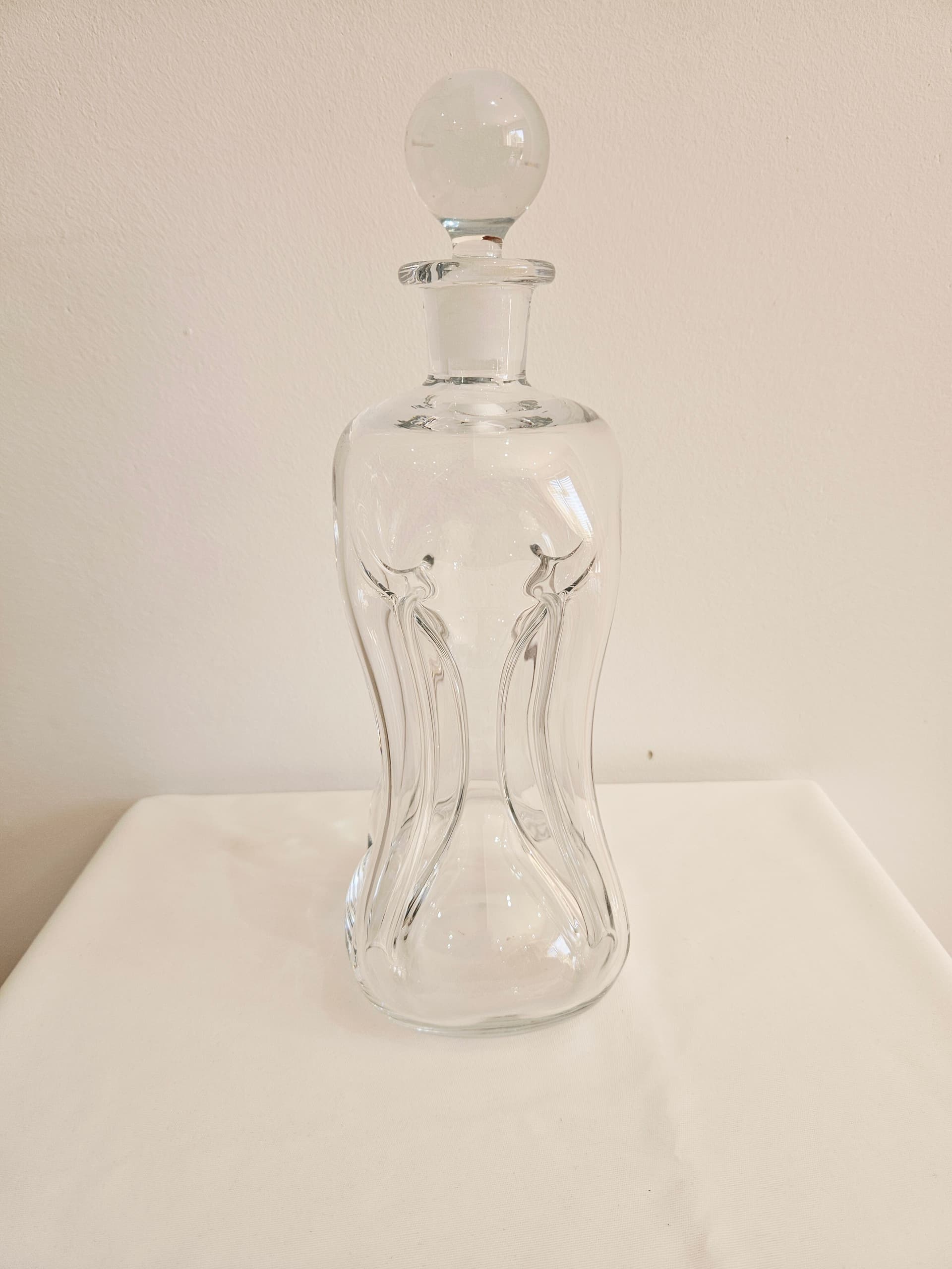 Decanter Kluk Kluk, clear glass, by J. E. Bang, Holmegaard, Denmark, 1950s. - 367865