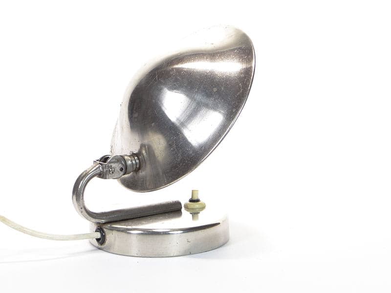 Table Lamp Żółwik, silver chromed steel, Napaco, Czechia, 1930s.