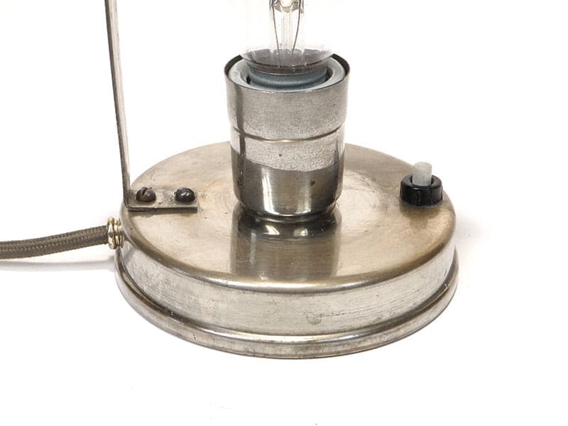 Table lamp mushroom, nickel-plated silver metal, 1920s - 368056