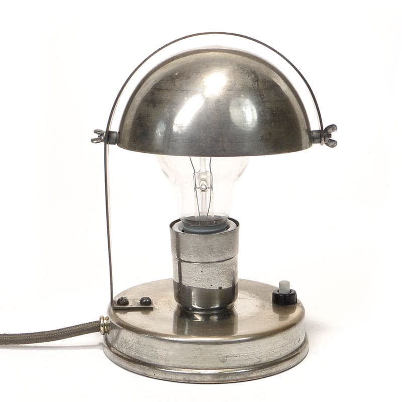 Table lamp mushroom, nickel-plated silver metal, 1920s - 368054