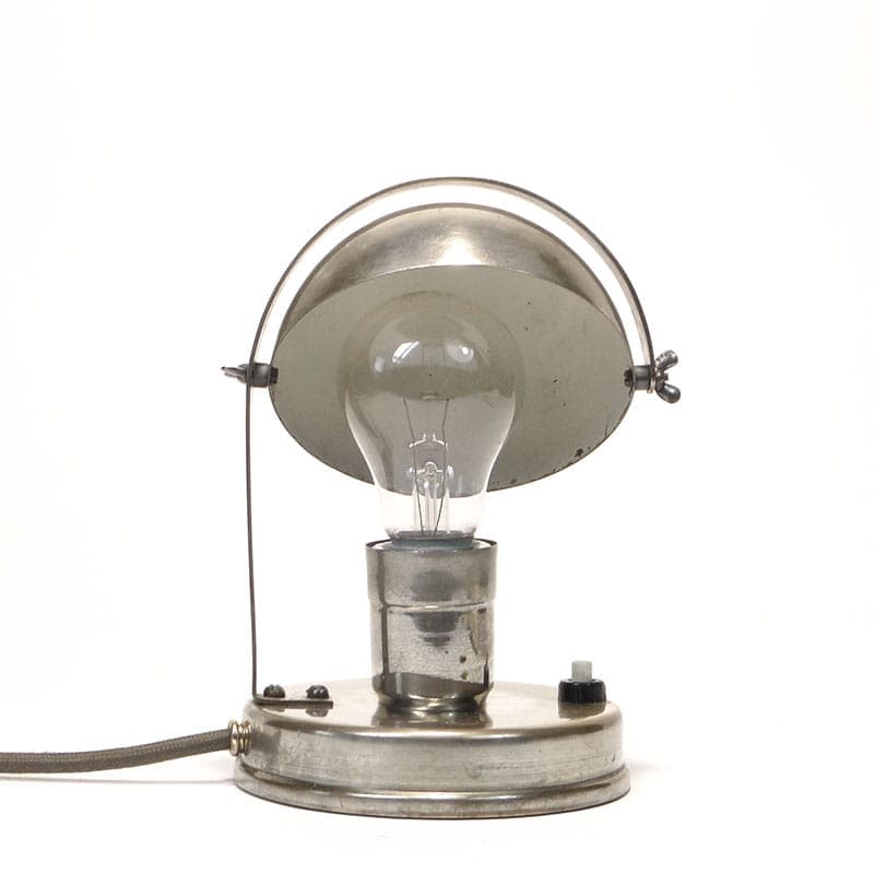 Table lamp mushroom, nickel-plated silver metal, 1920s - 368055