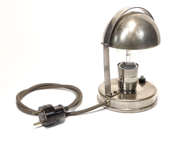 Table lamp mushroom, nickel-plated silver metal, 1920s - 368051