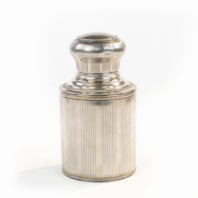 Tea Caddy, silver, gilding, 19th century