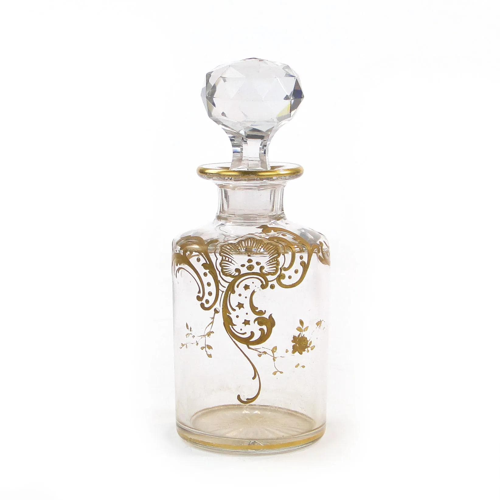 Flakon, kryształ przezroczysty, złocenie, Baccarat, Francja, początek XX w. - 368090