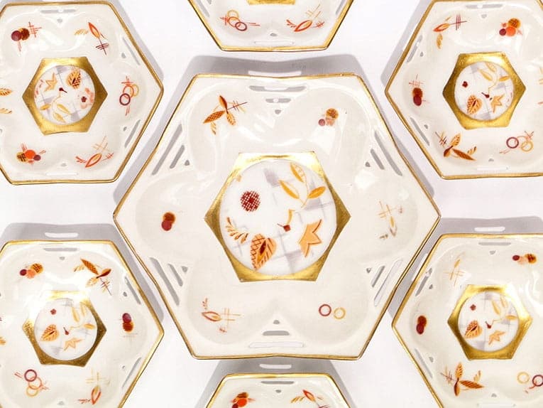 Jam Serving Set Art Deco, ivory porcelain, gilt, Rosenthal, Germany, 1930s - 368434