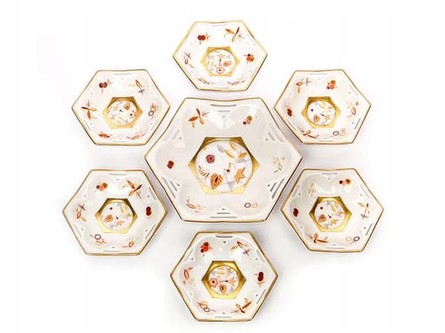 Jam Serving Set Art Deco, ivory porcelain, gilt, Rosenthal, Germany, 1930s - DIMENSION