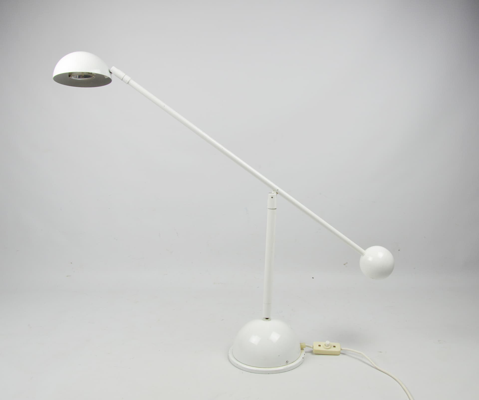 Lampa biurkowa, biały, metal, lata 80. - 368628