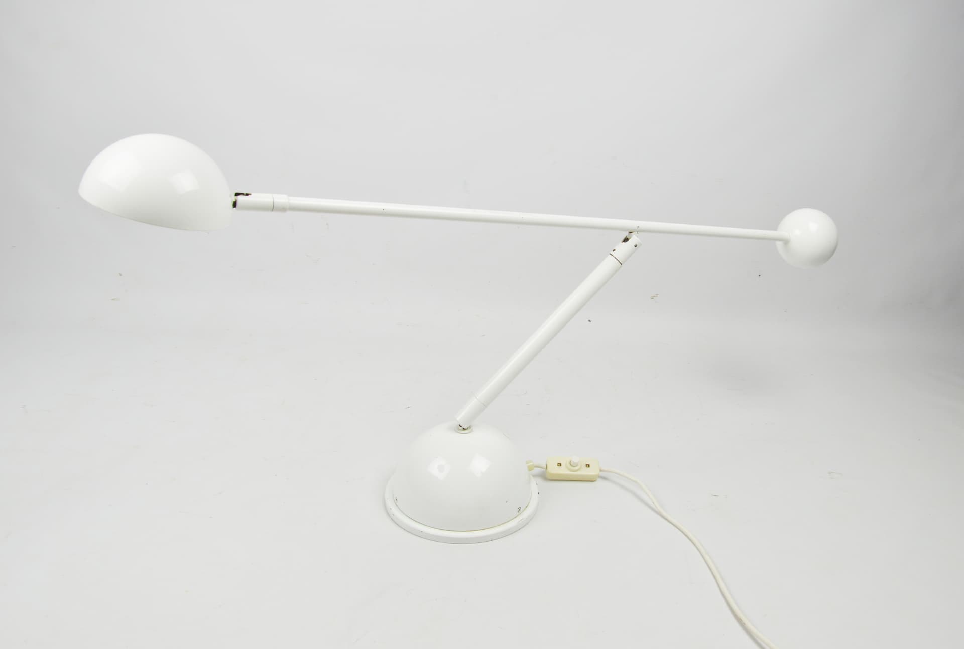 Lampa biurkowa, biały, metal, lata 80. - 368631