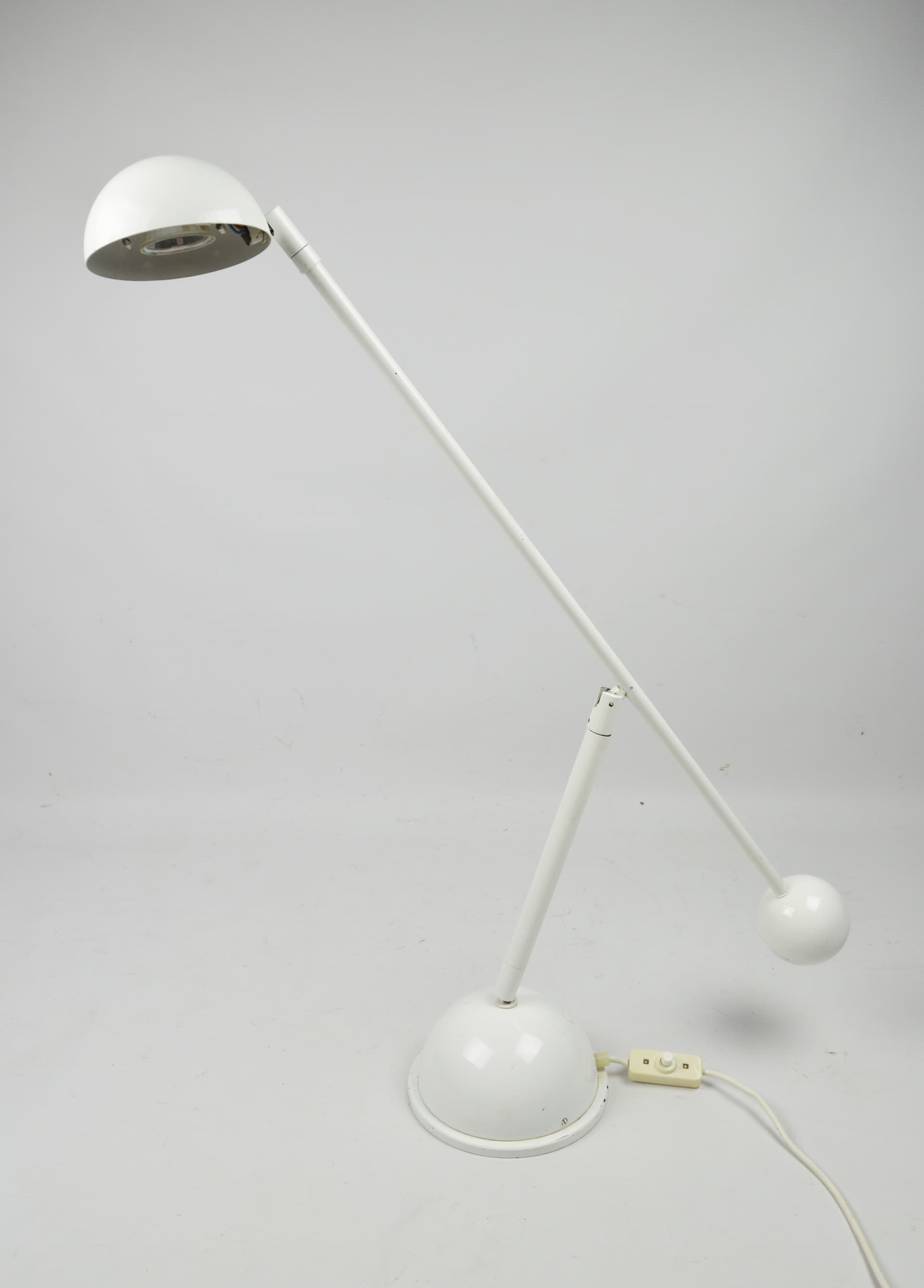 Lampa biurkowa, biały, metal, lata 80. - 368632