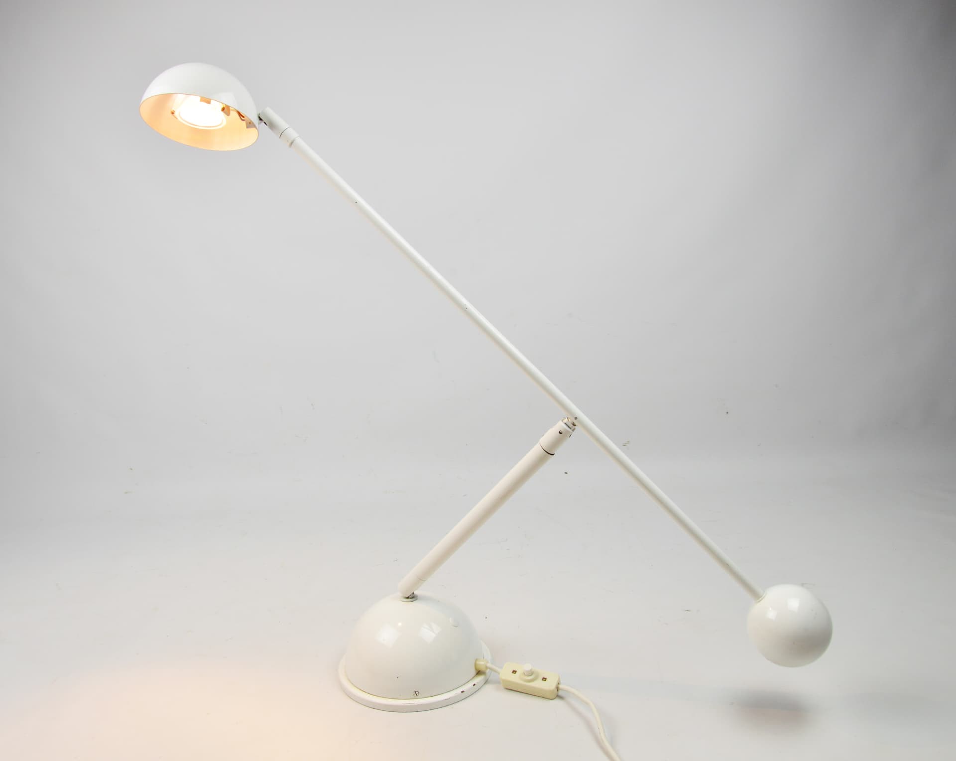 Lampa biurkowa, biały, metal, lata 80. - 368629
