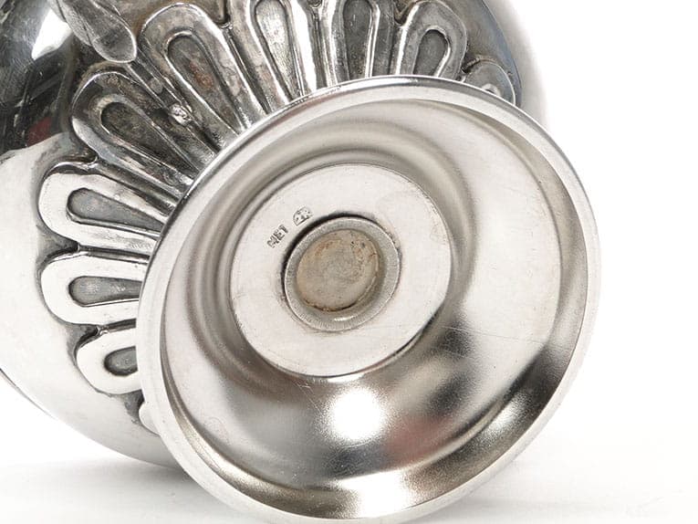 Cukiernica modernistyczna, mosiądz srebrny, Hefra, Polska, lata 60. - 368771