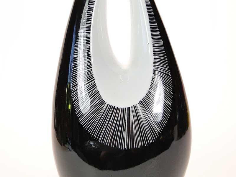 Wazon Calipso, porcelana czarny biały, Ćmielów, Polska, lata 50. - 368839