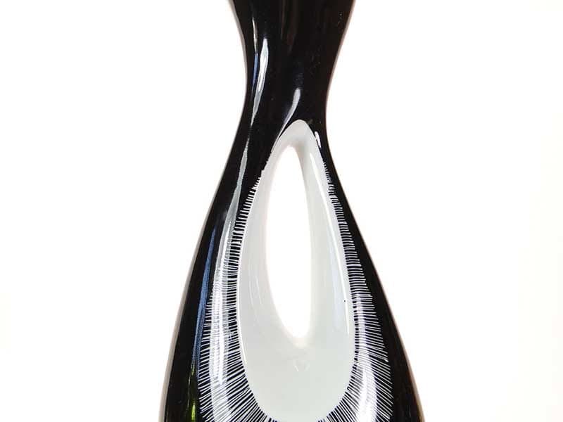 Wazon Calipso, porcelana czarny biały, Ćmielów, Polska, lata 50. - 368840