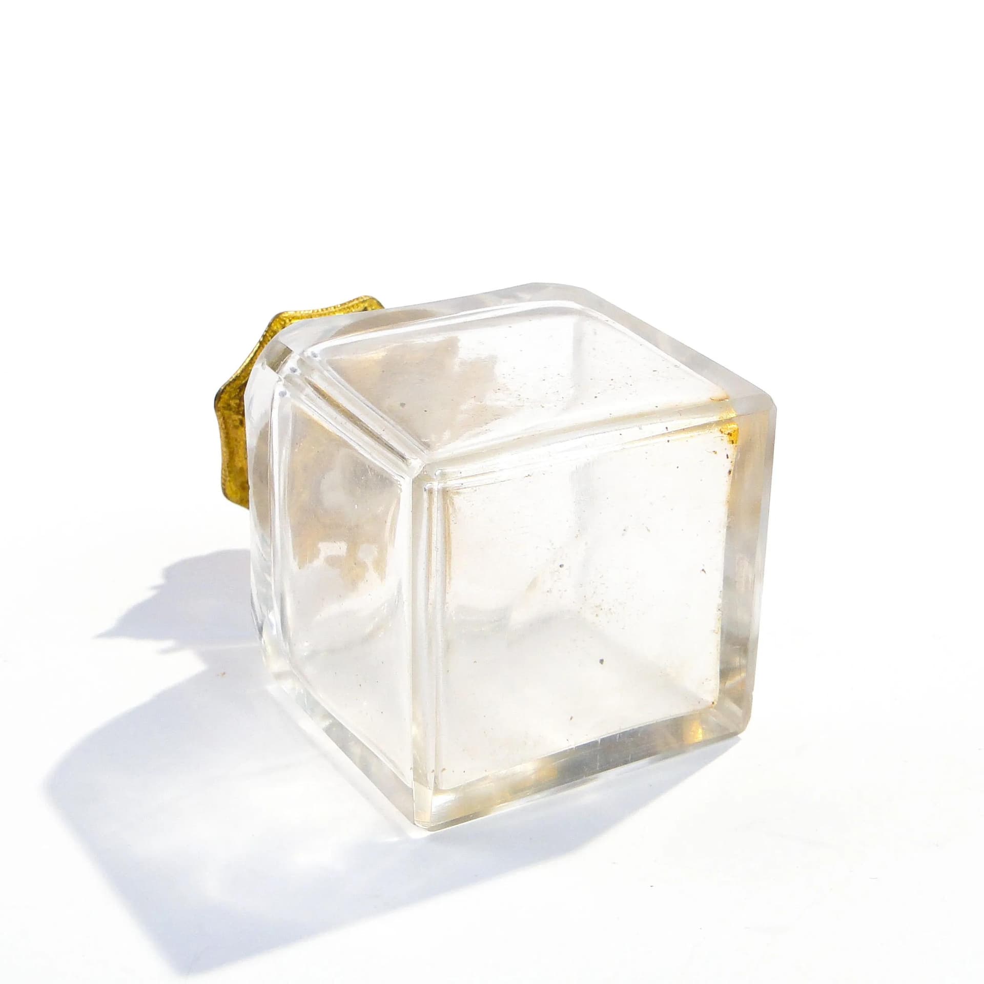 Flakon na perfumy, styl Ludwika Filipa, kryształ przezroczysty, metal złocony, Francja, XIX w. - 369042