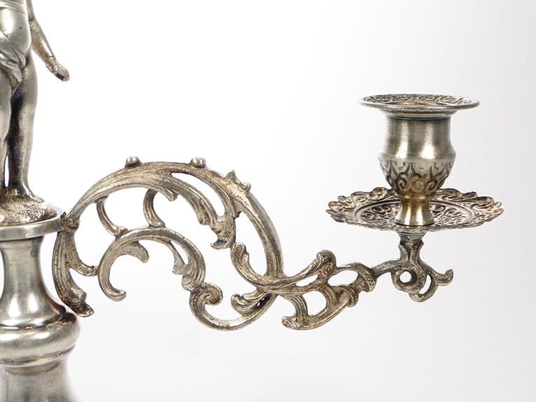 Patera figuralna, srebrny, mosiądz platerowany, cyna, kryształ, Polska, początek XX w. - 369090