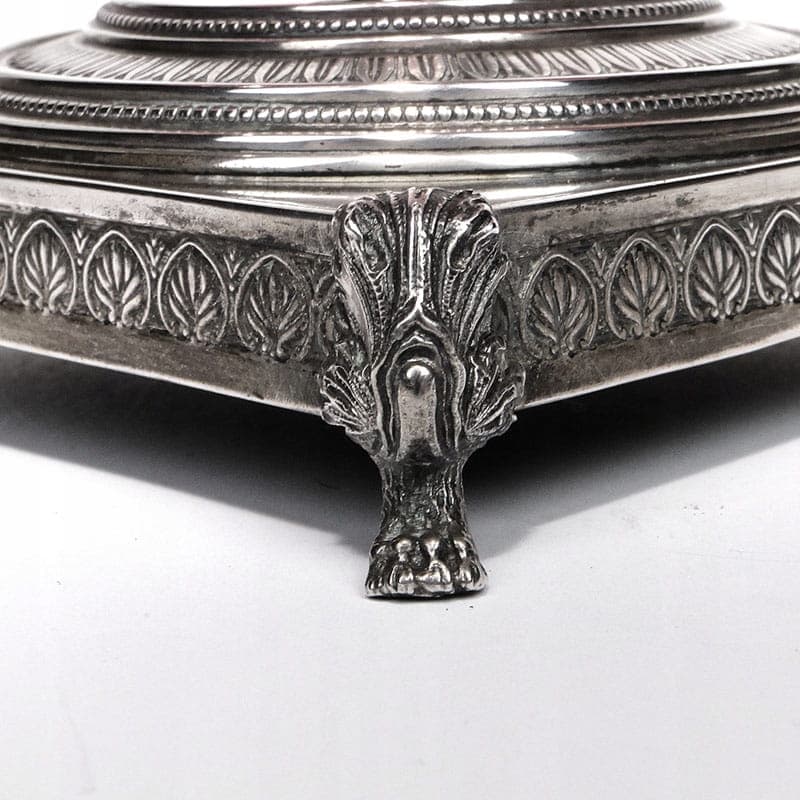 Patera empire, szkło różowy, srebro, Włochy, XIX w. - 369102